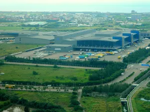Vista aérea de terminal de cargas